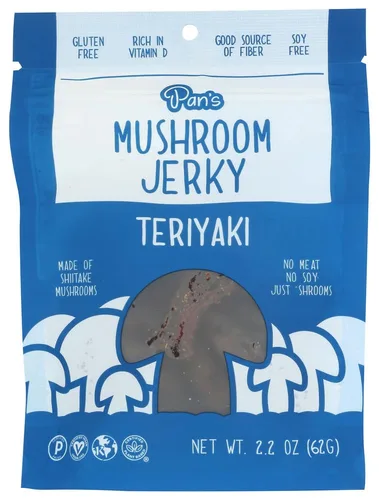 Pan's - Cecina de hongos en sabor teriyaki. Vegetariano. Vegano. Sin gluten. Vitamina D. Alta en fibra. Sin soja. A base de plantas. Champiñones