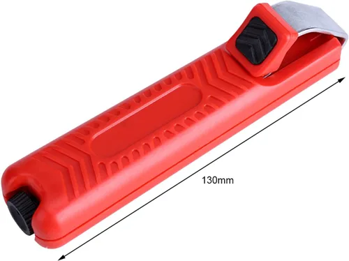 Miniatura 5 de Herramienta de pelado de cables, profundidad de corte ajustable, pelacables duros, mini cuchillo rojo, cortador de alicates, herramienta