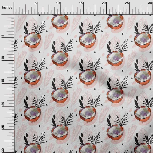 Miniatura 3 de oneOone Cotton Flex Brown Fabric Tropical Sewing Material Print Fabric By The Yard 40 Inch Wide-5K