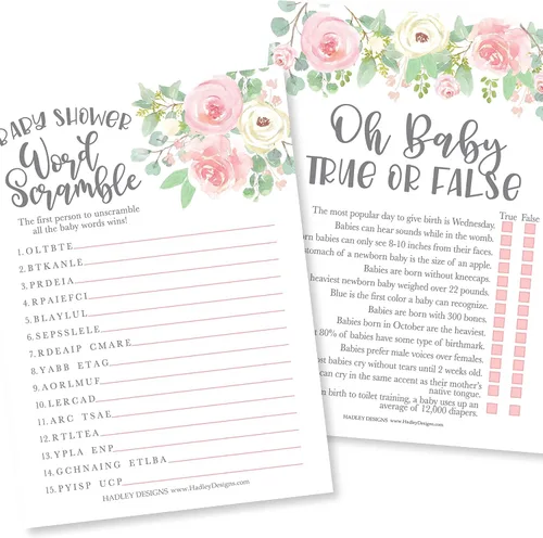 Miniatura 8 de Hadley Designs Juegos de baby shower para 20 invitados – Animales del bosque que conocen a mamá mejores juegos de baby shower para niñas, bromas