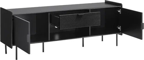 Miniatura 15 de Furniture of America Marcelline - Mueble moderno de TV de 60 pulgadas con estantes y cajón, centro de entretenimiento para televisión de 60 Negro