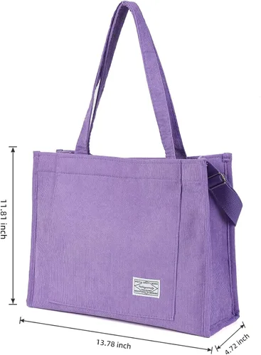 Miniatura 2 de Valleycomfy Bolsos de mano de pana casuales vintage para mujer, bolso cruzado para mujer, bolso de hombro de viaje, bolso ecológico