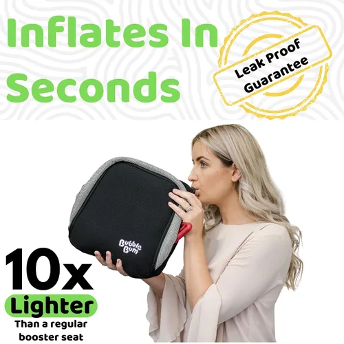 Miniatura 2 de Bubble Bum - Asiento elevador portátil inflable de viaje, para niños de 40 a 100 libras, para automóvil, sin espalda, plegable y estrecho, ajuste