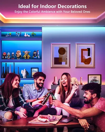 Miniatura 3 de KUMQUAT Tira de luces LED RGB retroiluminación para TV, 5 V, USB, multicolor, tiras de luz LED de 6.56 pies/6.6 ft, kit de tira que cambia