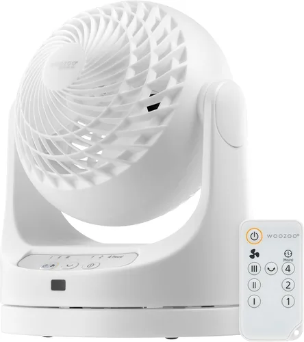 Miniatura 11 de IRIS USA WOOZOO Ventilador de escritorio, circulador de aire oscilante, 3 velocidades, distancia máxima de aire de 36 pies, cobertura de 244 pies