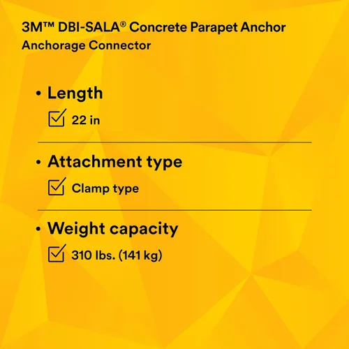 Miniatura 10 de 3M™ Anclaje para parapeto de hormigón DBI-SALA® 8523178, 1 EA