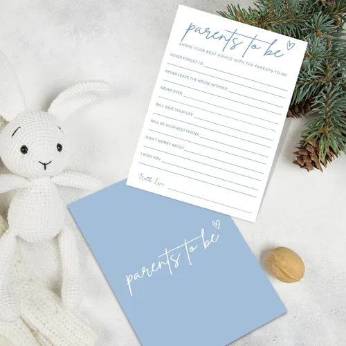 Miniatura 3 de Juegos de baby shower para niño o niña, consejos de baby shower y tarjetas de deseos para padres futuros, juegos de revelación de género, 30