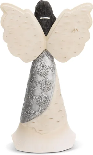 Miniatura 70 de Pavilion Gift Company 82433 Bless This Home - Figura de ángel ébano de 6 pulgadas, color crema