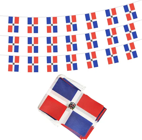 Miniatura 15 de Cadena de bandera de México de 50 pies, 38 mini banderas mexicanas pequeñas, Día de la Independencia del 4 de julio, eventos patrióticos, deportes