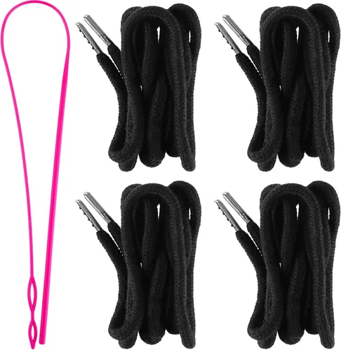 Miniatura 11 de Jetec Cordones de repuesto con cordón fácil de enhebrar para pantalones deportivos, pantalones cortos, pantalones, chaquetas (beige, azul marino)