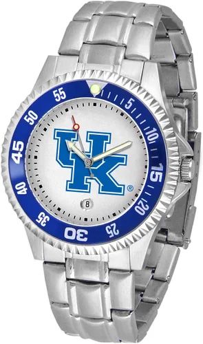 Miniatura 57 de SunTime Reloj de cuarzo de 1.575 in para hombre, correa de acero inoxidable de 0.787 in, esfera Gameday Tulane ola verde