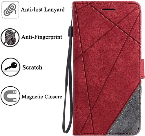 Miniatura 7 de Funda compatible con iPhone XR y protector de pantalla de vidrio templado, funda de cuero con tapa para tarjeta de crédito, fundas para teléfono