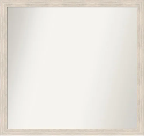 Miniatura 497 de Amanti Art Espejo de baño blanco para sobre el fregadero, 30 x 35 pulgadas, espejo de tocador rectangular estrecho de Eva de oro blanco, marco