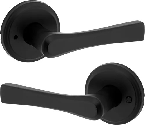 Miniatura 12 de Kwikset Katella - Manija de puerta de paso interior, palanca para puertas de armario y pasillo, manija reversible sin bloqueo, color negro mate