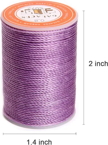 Miniatura 2 de Cordón de poliéster encerado, cuerdas recubiertas de cera, impermeable, hilo redondo recubierto de cera para pulseras trenzadas, accesorios de Lila