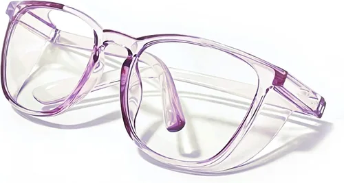 Miniatura 33 de SQIMZAR - Lentes de seguridad para mujeres, para enfermeras, lentes protectores, lentes de seguridad antivaho Púrpura claro+rosa claro