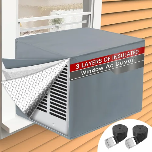 Miniatura 8 de Cubiertas de aire acondicionado para exterior para aislamiento de invierno, 17"W x 12"D x 13"H, impermeables y a prueba de viento, cubiertas de AC