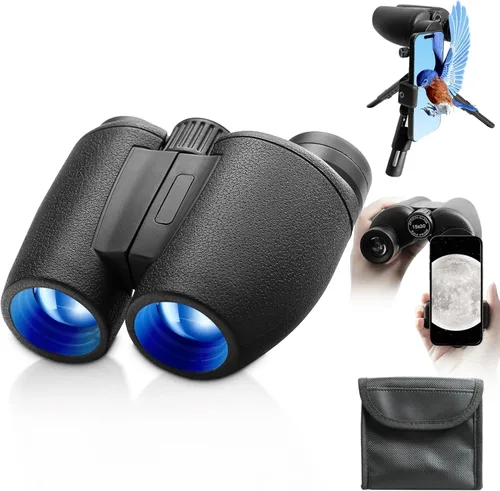 Binoculares para adultos de 8 x 30 pulgadas con trípode y adaptador de teléfono, binoculares compactos impermeables de alta potencia para