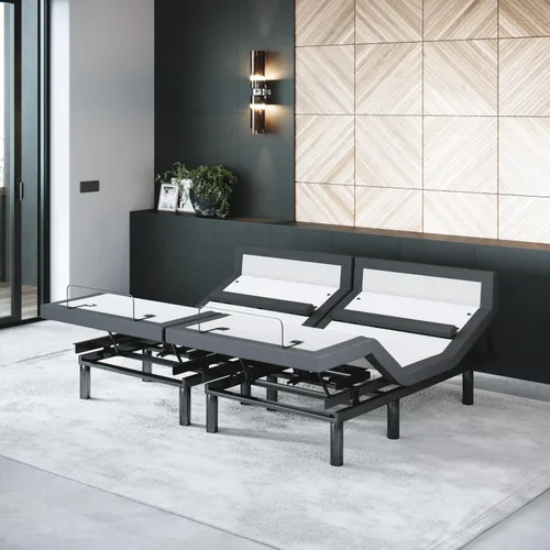 Miniatura 12 de Sven & Son Bliss Base de Cama Ajustable Solo Armazón, Elevación de Cabeza y Pies, Soporte Lumbar, Inclinación de Cabeza-Almohada, Masaje, Luces