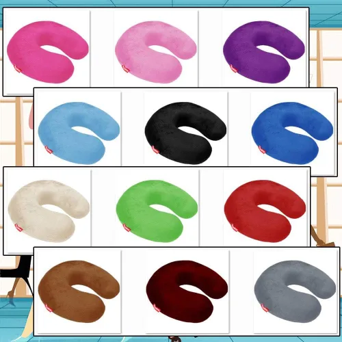 Miniatura 7 de Almohada de viaje en forma de U de espuma viscoelástica Soporte para el cuello Cojín de reposacabezas (negro)