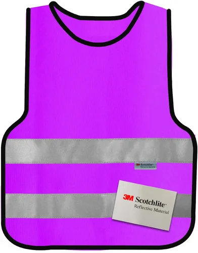Chaleco de seguridad SIFE para niños de 3 a 12 años, con tecnología compatible 3M, 6 colores - malla y punto Púrpura