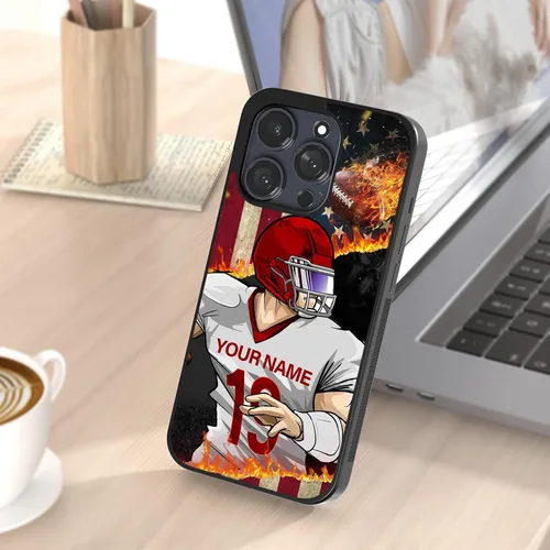 Miniatura 4 de Fundas de teléfono de fútbol personalizadas con diseño moderno para niños y hombres para iPhone 6 7 8 11 12 13 14 15 16 17 Pro Max Plus Mini Xr XSE