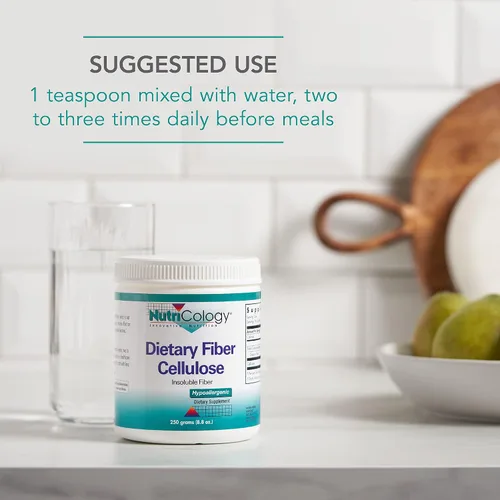 Miniatura 5 de Nutricology - Polvo de celulosa de fibra dietética - 8.82 oz de fibra insoluble no fermentable - Suplemento de celulosa microcristalina - Soporte