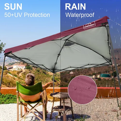 Miniatura 48 de KAMPKEEPER Cubierta de Repuesto Superior para Carpa Toldo Emergente con Ventilación de Aire y Correa Elástica Ajustable, Poliéster Resistente a Azul