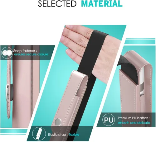Miniatura 4 de MoKo Soporte para lápiz para Apple Pencil Pro, Apple Pencil de 1ª/2ª generación, iPencil (USB-C), Funda de cuero PU para lápiz de iPad con hebilla