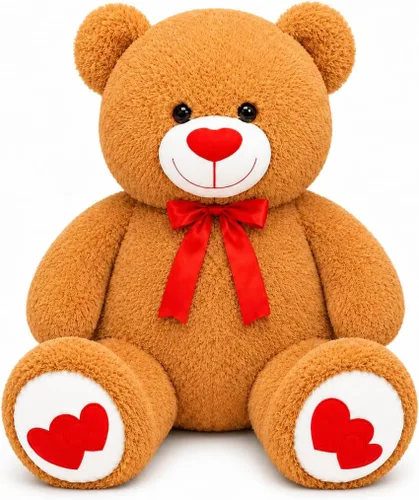 Miniatura 15 de Oso de peluche gigante de 47 pulgadas, animal de peluche marrón grande de 4 pies, oso de peluche de chocolate suave, regalos para novias, niños