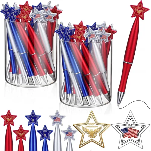 Miniatura 9 de Cholemy 150 bolígrafos de Navidad con estrella, bolígrafos navideños a granel, regalos de 0.039 in, bolígrafos de tinta negra para adultos, fiesta