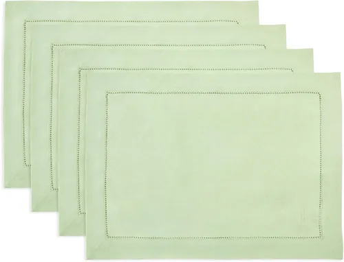 Miniatura 62 de Solino Home Juego de 4 manteles individuales de lino – Manteles individuales clásicos con vainica azul cielo de 14 x 19 pulgadas – manteles 09: Azul