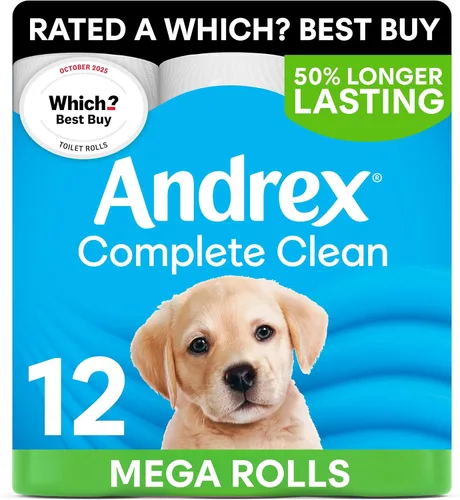 Miniatura 5 de Andrex Classic Clean Mega - Rollo de papel higiénico, 36 rollos Mega XL, rollo de inodoro de la misma calidad, dura aún más, 36 Mega rollos