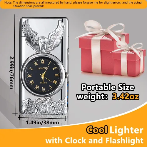 Miniatura 7 de Encendedor Reloj, Encendedor Eléctrico, Encendedor de Plasma de Doble Arco, Encendedor USB Recargable con Pantalla de Batería, Encendedor Genial