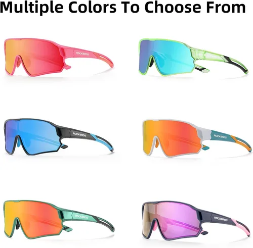Miniatura 9 de ROCKBROS Lentes de sol polarizados para niños, gafas de sol deportivas para ciclismo, protección UV400 para jóvenes, niños y niñas de 8 a 14 años