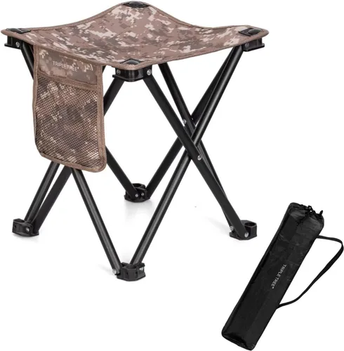 Miniatura 8 de TRIPLE TREE Paquete de 2 taburetes de campamento, 13.8 pulgadas, de camuflaje, portátil, plegable, para caminar al aire libre, senderismo, pesca