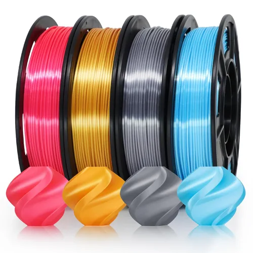 Miniatura 10 de RepRapper Filamento de ácido poliláctico (PLA), paquete de muestra de purpurina multicolor, brillante Galaxy Silk PLA0.069 pulgadas para impresora