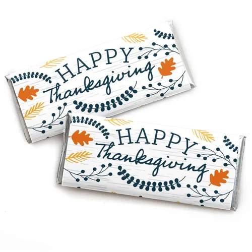 Miniatura 6 de Big Dot of Happiness Happy Thanksgiving - Envoltura de barra de caramelo, recuerdos de fiesta de cosecha de otoño, juego de 24