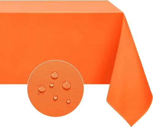 Miniatura 37 de Softalker Mantel rectangular, impermeable y resistente a las manchas, de tela, sin arrugas, lavable, cubierta de mesa de poliéster de 6.19 onzas por