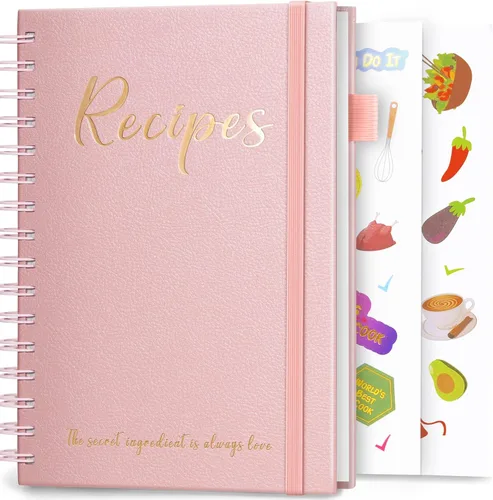 Miniatura 8 de JUBTIC Libro de recetas para escribir en tus propias recetas, cuaderno de recetas personal en blanco de 7 x 10 pulgadas, diario de recetas de tapa
