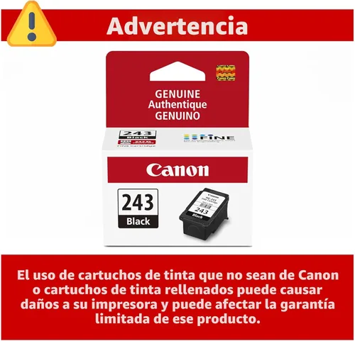 Miniatura 6 de Canon PG-243 - Cartucho de tinta negra original, compatible con iP2820, MX492, MG2420/2520/2920/2922/2924/3020/2525, TS3120/302/302a/202/4520/3320