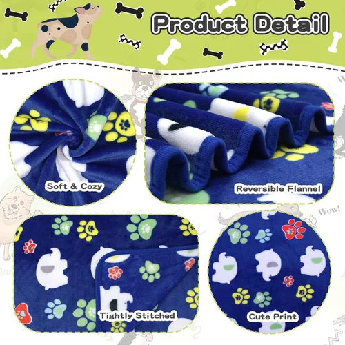 Miniatura 3 de Rezutan 1 paquete de 3 mantas para perros grandes, 41x31 pulgadas para mantas suaves y mullidas para mascotas y gatos de tamaño mediano, reversibles