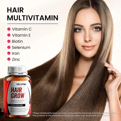 Miniatura 7 de Suplemento para el crecimiento del cabello, apoyo para el cuidado del cabello para fortaleza, crecimiento de espesor, con biotina vitamina A, C, E