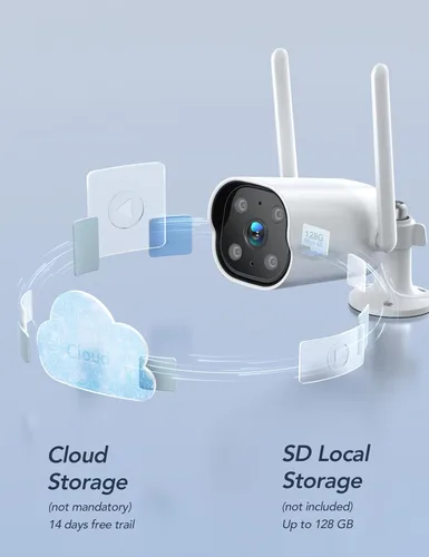 Miniatura 8 de Cámara GNCC para exteriores, cámaras 2K para seguridad del hogar al aire libre, cámaras de seguridad para el hogar, detección de movimiento, visión