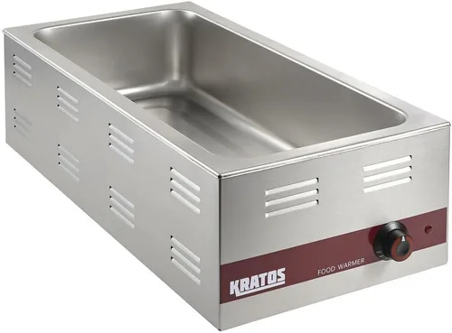Kratos Calentador de alimentos eléctrico comercial para encimera | Mesa de vapor portátil de tamaño grande 4/3 para eventos con catering | Acero