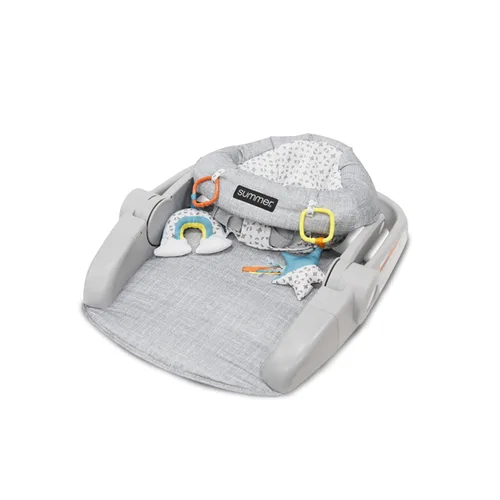Miniatura 2 de Bright Starts - Asiento de piso de 2 posiciones para aprender a sentarse (gris jaspeado), sienta a tu bebé en esta silla ajustable para actividades