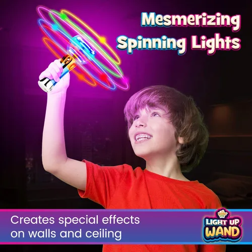 Miniatura 3 de IPIDIPI TOYS Varita Mágica Giratoria con Luz LED para Niños, Pack de 2, Varita Sensorial con Globo LED - Juguetes Iluminados para Relleno