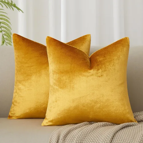 Miniatura 60 de Juspurbet - Juego de 2 fundas decorativas de terciopelo para cojines, fundas suaves para sofá, cama o sillón con cremallera oculta, para sala