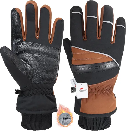 Miniatura 16 de HANDLANDY Winter Work Gloves, 3M Thinsulate Waterproof Insulated Glove for Men Women Rosa