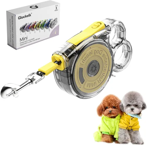 Miniatura 7 de Correa retráctil de 10 pies para perros pequeños, cachorros y gatos, 360° sin enredos, freno de una mano, aplicable a mascotas de tamaño pequeño